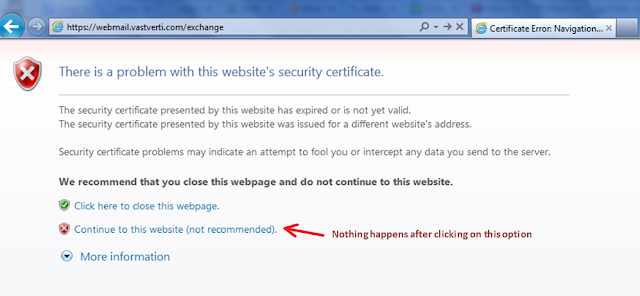 website security certificate error windows 7